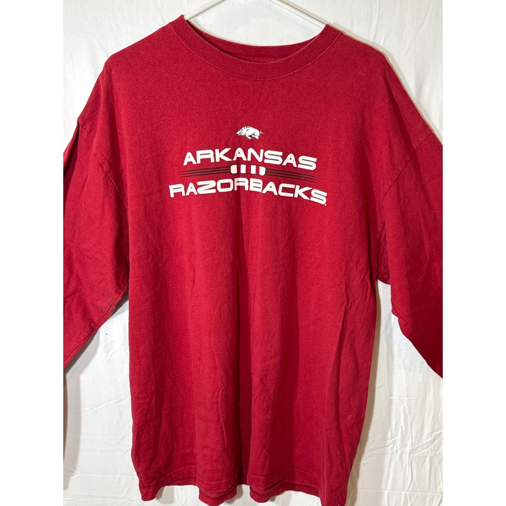 Adidas Arkansas‎ Razorbacks T Shirt XL Mens Red Long Sleeve Football Hog Tee